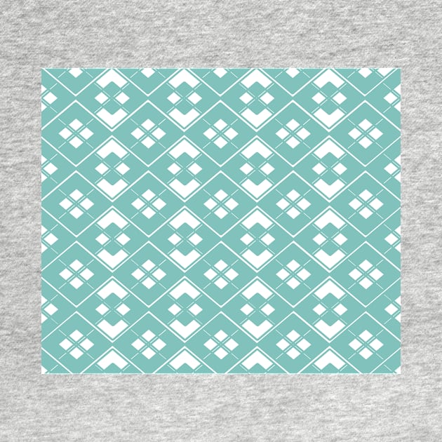 Abstract geometric pattern - blue and white. by kerens